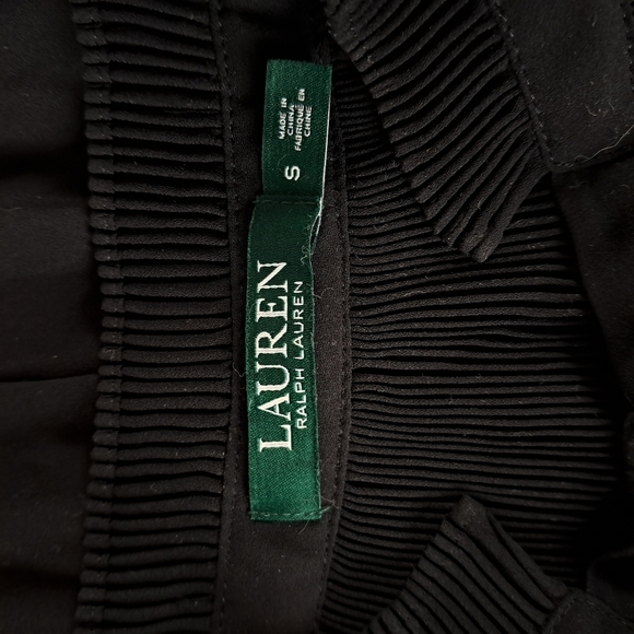 Lauren Ralph Lauren BlackDuong Pleated Georgette Tie Neck Long Sleeve Blouse Sm - Picture 6 of 7